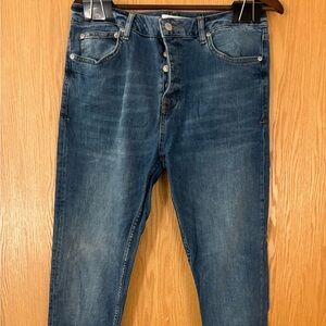 Topman Dark Blue Skinny Jeans